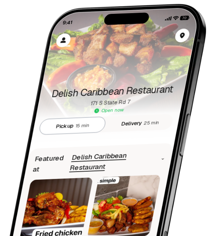 Delish Caribbean Restaurant app preview